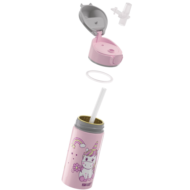 SIGG Kids Water Bottle Miracle Kids Alu With Straw - Happy Unicorn 400ml