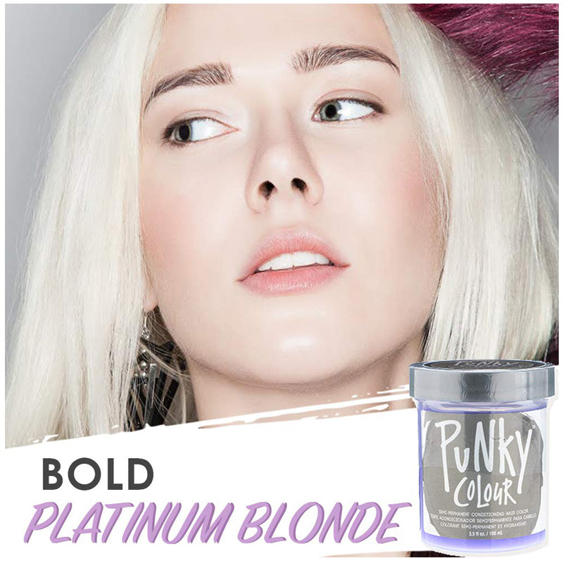 PUNKY COLOUR - Semi-Permanent Conditioning Hair Color Platinum Blonde Toner 3.5 fl oz Made in USA