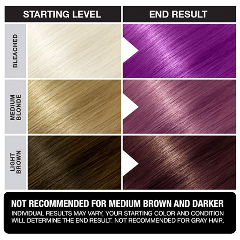 PUNKY COLOUR - Semi-Permanent Conditioning Hair Color Purple 3.5. fl oz Made in USA