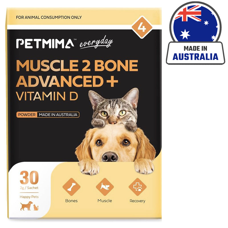 Petmima Muscle 2 Bone Advanced + Vitamin D Stimulate Bone & Muscle Growth, Promotes Strong Teeth, Australian Made