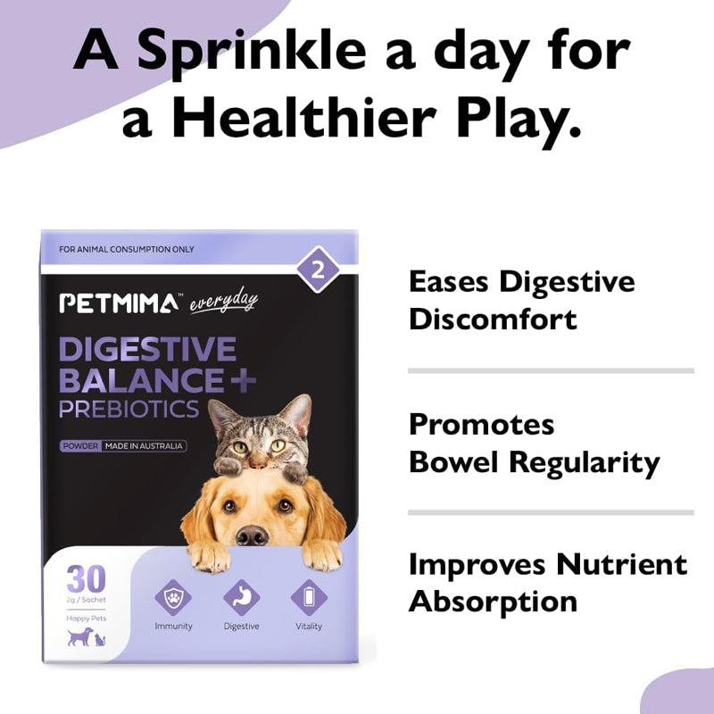 Petmima Digestive Balance + Prebiotic Supplement for Dogs & Cats All Breeds & Sizes