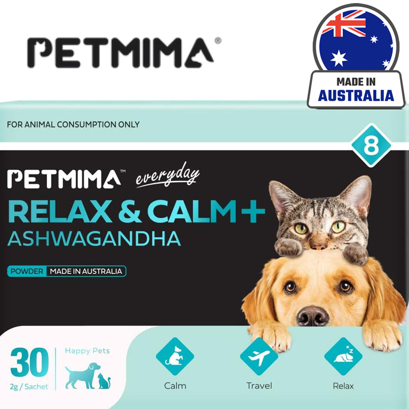 Petmima Stress & Anxiety Relax and Calming Ashwagandha Supplement for Dogs & Cats All Breeds & Sizes
