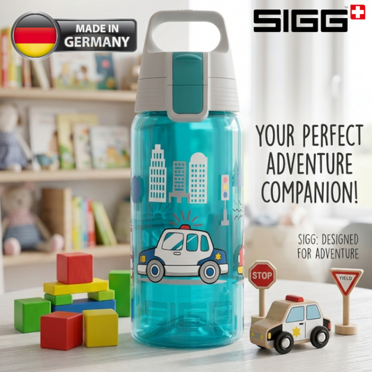 SIGG VIVA ONE 兒童水樽 警車 500毫升 防漏 不含雙酚A 可用洗碗機清洗 - 德國製造
