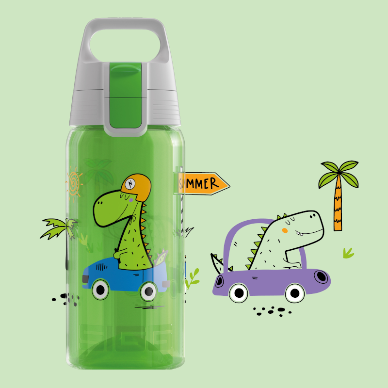 SIGG VIVA ONE Dino Race 500ml Leak-proof BPA-free Dishwasher safe - Made in Germany