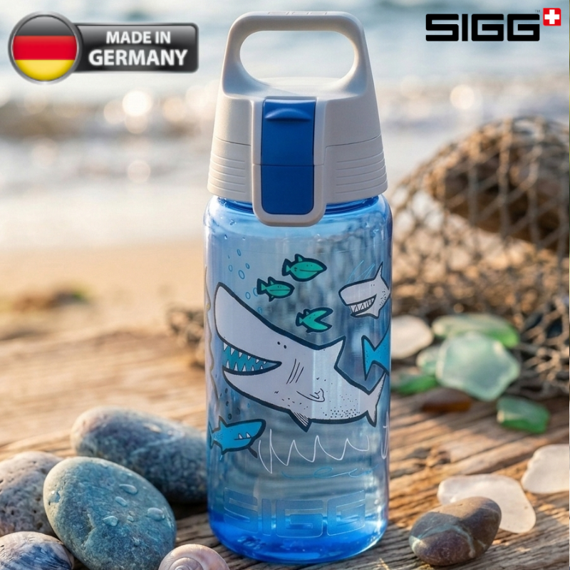 SIGG VIVA ONE 鯊魚 500毫升 防漏 不含雙酚A 可用洗碗機清洗 - 德國製造